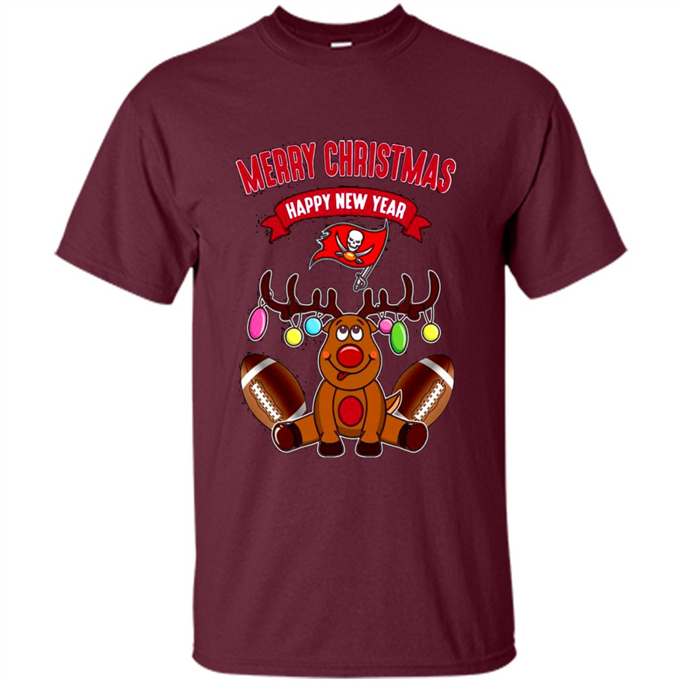 Tampa Bay Buccaneers NFL Reindeer Funny Merry Christmas And Happy New Year