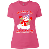 Snowman Wanna Kiss My Carrot Christmas - Ladies' Boyfriend T-Shirt