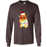 Pomeranian Santa Lights Christmas Dog Xmas Sweatshirt - Long Sleeve T-Shirt