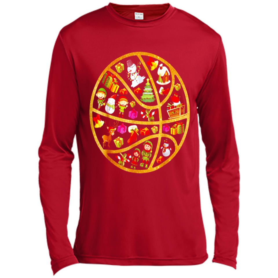 Basketball Christmas Ornament - Canvas Long Sleeve T-Shirt