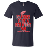 Reasons to be a Detroit Red Wings Fan Complete List on Back - Men's V-Neck