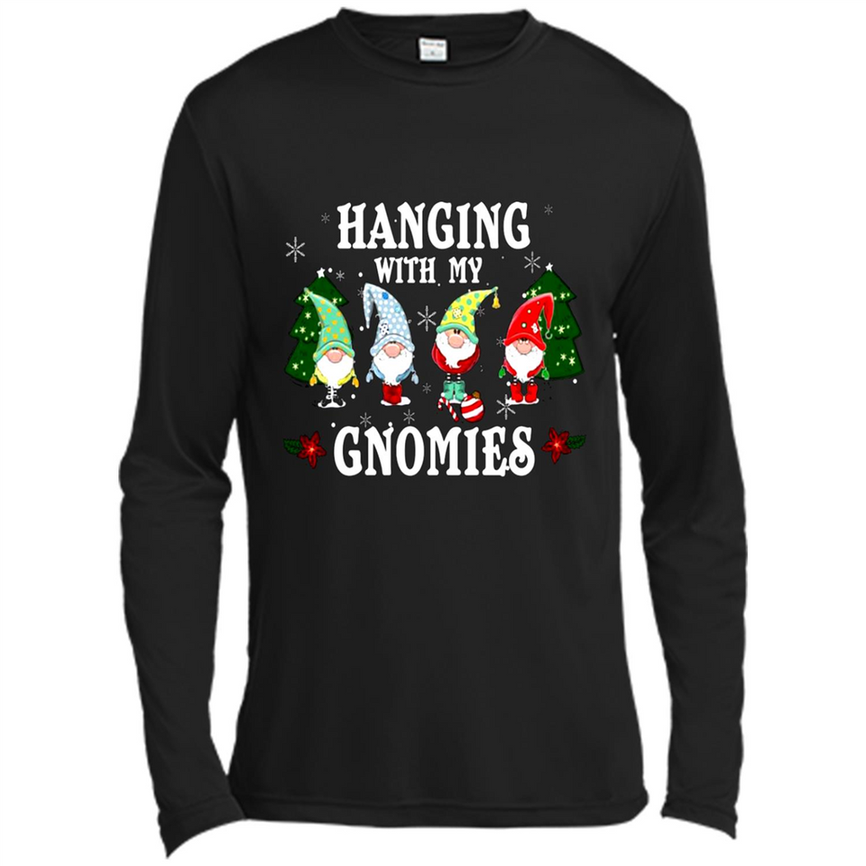 Christmas Garden Gnome Hanging With My Gnomies Shirt Sweater - Canvas Long Sleeve T-Shirt