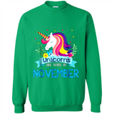 Unicorns are born in November Birthday Rainbow Gift Ladies Custom