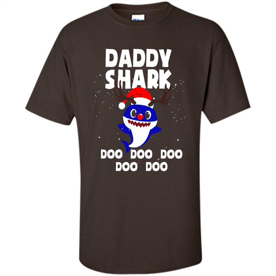 Daddy Shark Costume Reindeer Funny Christmas T-Shirt - Shirt