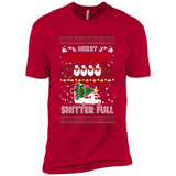 Merry Christmas Shitter Full Christmas Tree Snowman Sweater PINGPONG - Premium Short Sleeve T-Shirt