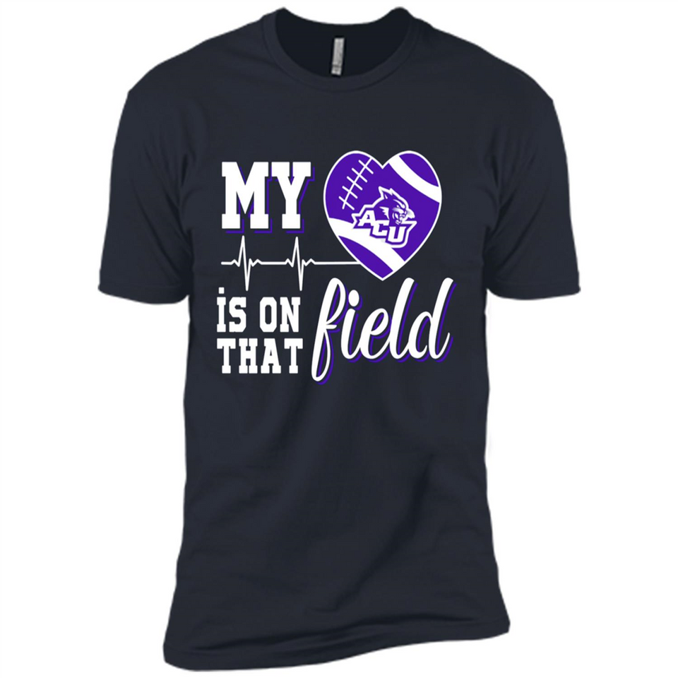 Abilene Christian Wildcats Football My Heart is on that Field - Premium Short Sleeve T-Shirt
