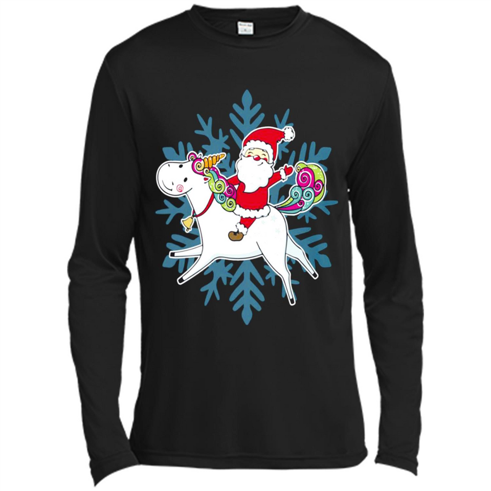 Unicorn And Santa Christmas 1 - Canvas Long Sleeve T-Shirt