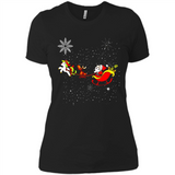 Christmas Unicorn Rudolph and Santa - Ladies' Boyfriend T-Shirt