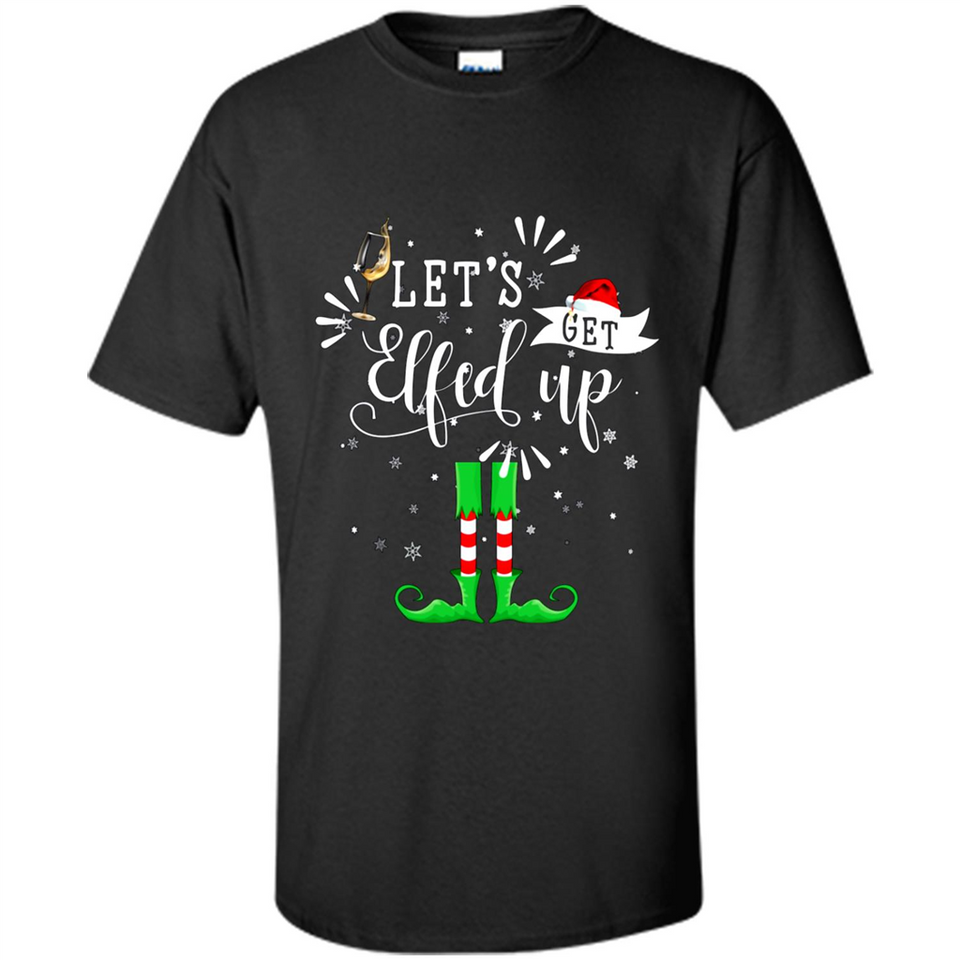 Let's Get Elfed Up Funny Drinking Wine Christmas Elf PINGPONG