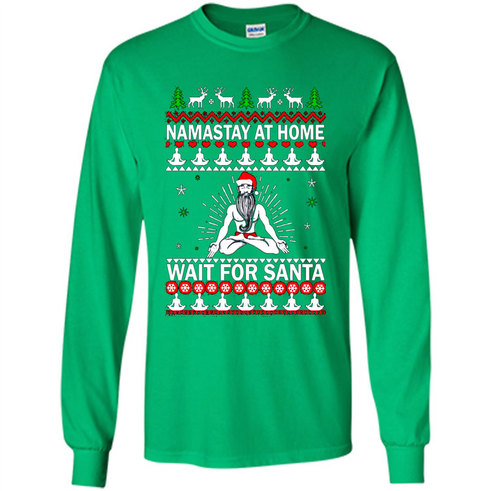 Namastay at home and wait for Santa Christmas sweatshirt PINGPONG