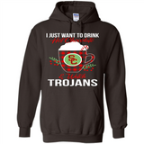 I Just Want To Drink Hot Chocolate & Watch USC Trojans Ugly Christmas Sweater PINGPONG