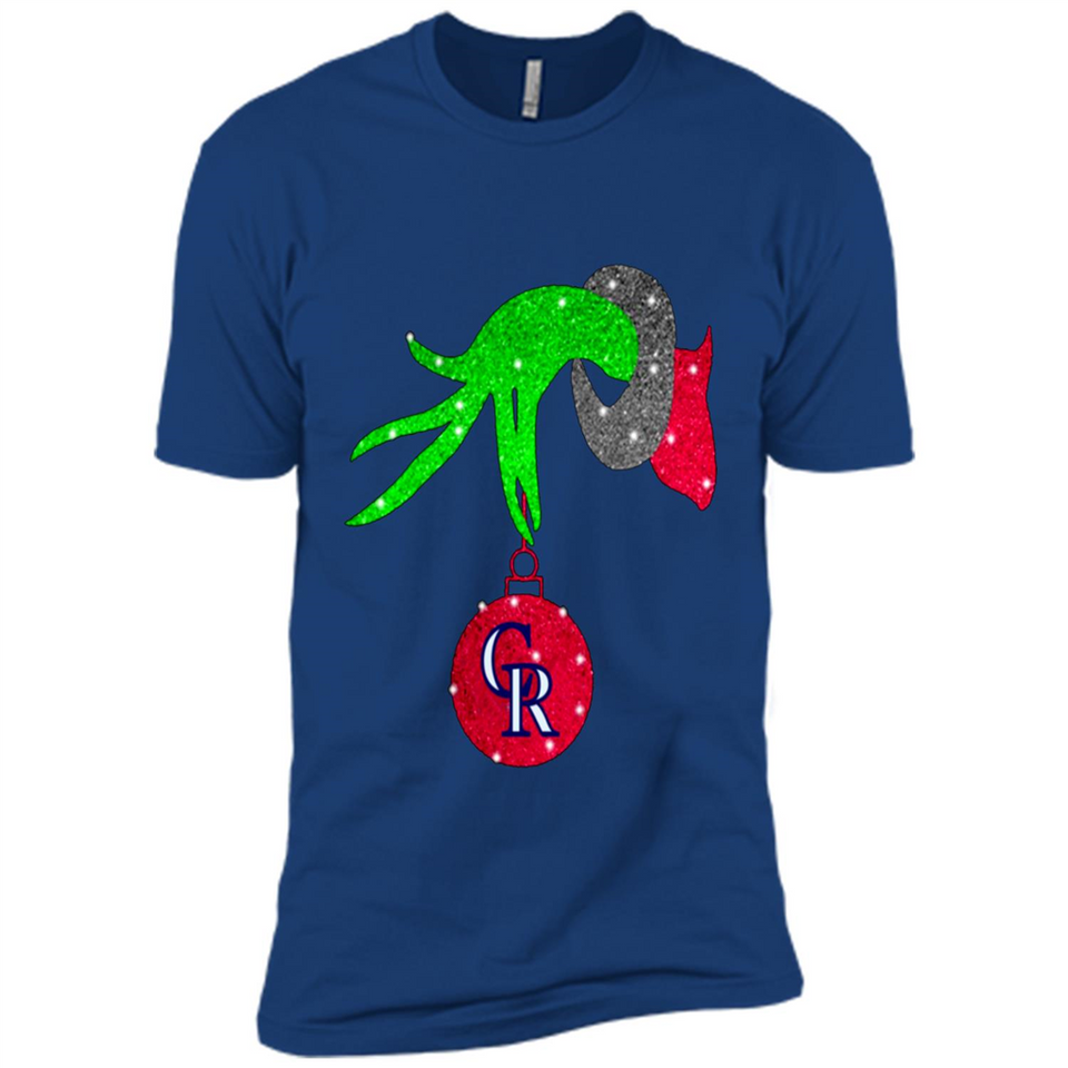GRINCH HAND HOLDING COLORADO ROCKIES GLITTER CHRISTMAS PINGPONG