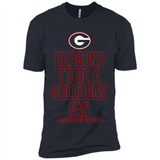 Reasons to be a Georgia Bulldogs Fan Complete List on Back - Premium Short Sleeve T-Shirt