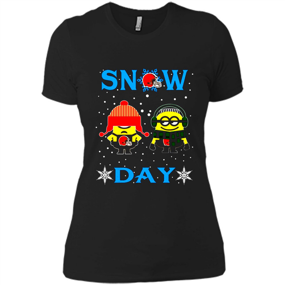 Snow Day Shirt For Cleveland Browns Vs Minion Fans pingpong