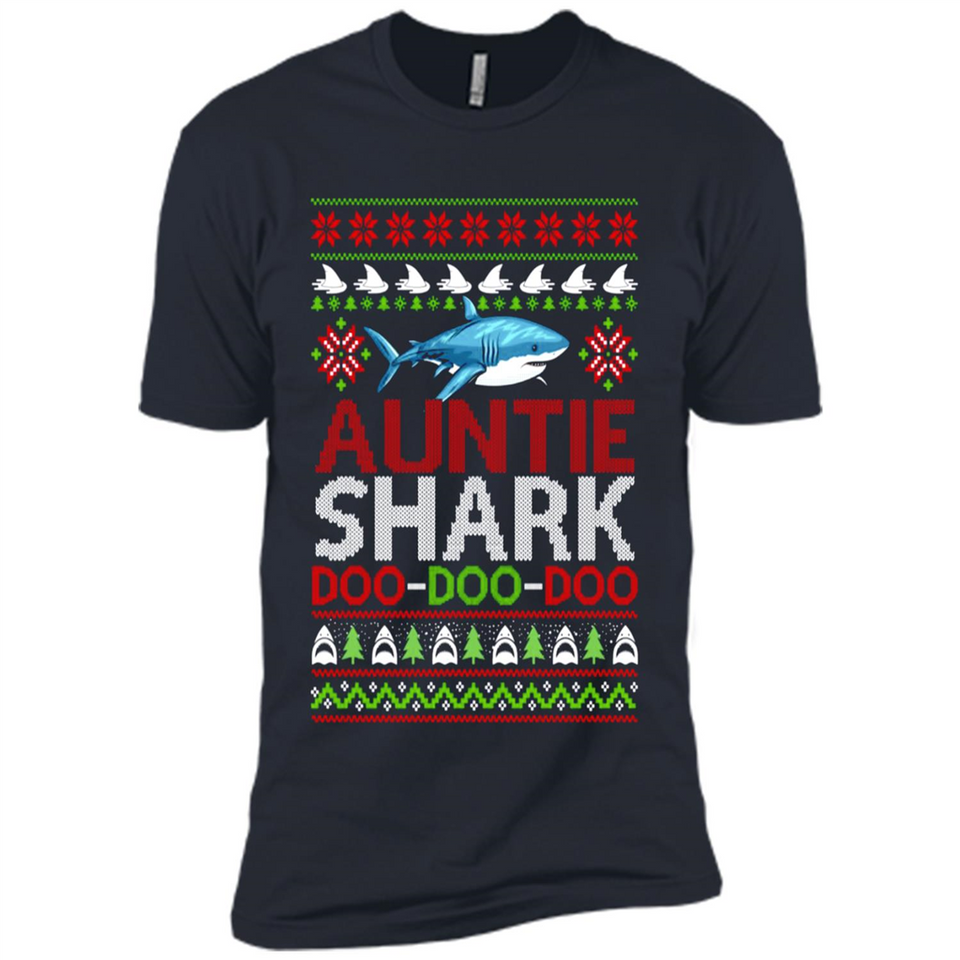 Auntie shark Doo Doo Doo Christmas - Premium Short Sleeve T-Shirt