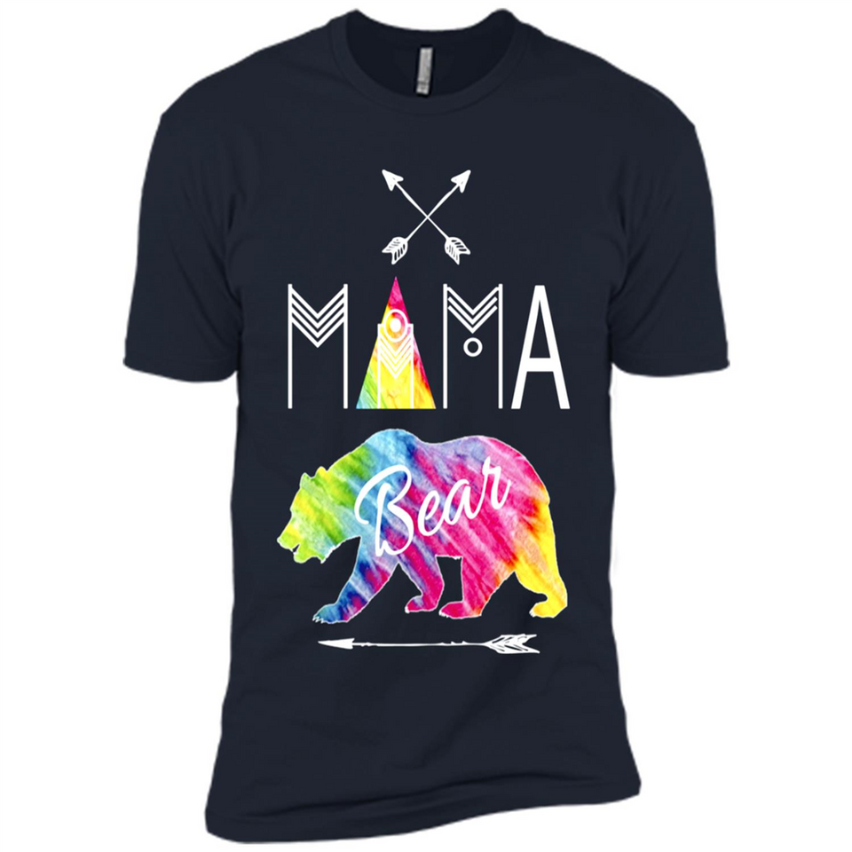 Mama Bear Shirt Tie Dye Family Vacation & Camping Tee - Premium Short Sleeve T-Shirt