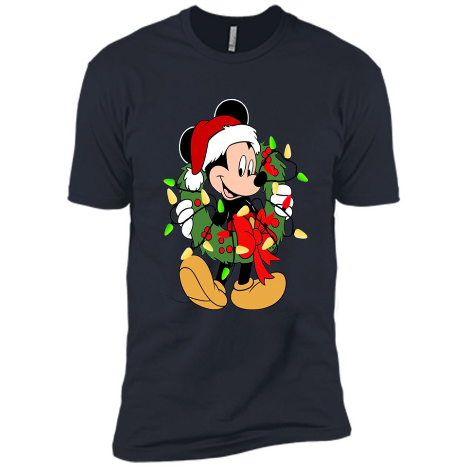 Disney Mickey Mouse Christmas Lights Sweatshirt - Premium Short Sleeve T-Shirt