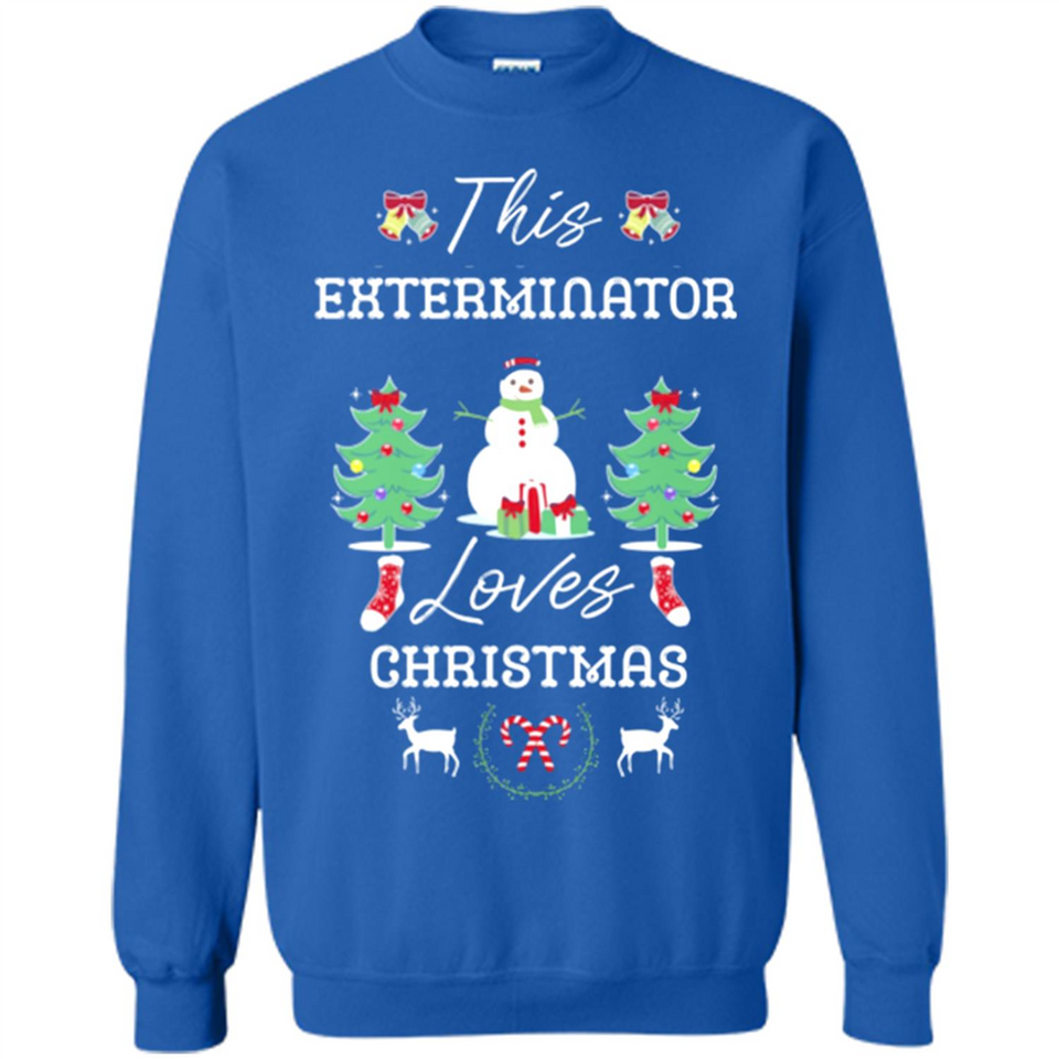 This Exterminator Loves Christmas Tree Shirt with Snowman