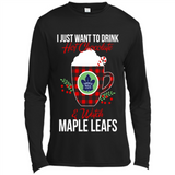 I Just Want To Drink Hot Chocolate & Watch Toronto Maple Leafs Ugly Christmas Sweater PINGPONG