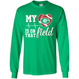 Georgia Bulldogs Football My Heart is on that Field - Long Sleeve T-Shirt