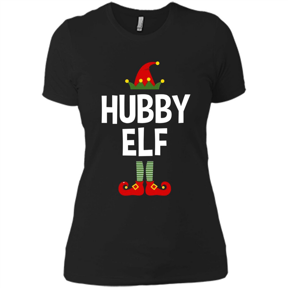 Hubby Elf Shirt - Family Matching Christmas Pajamas - Ladies' Boyfriend T-Shirt