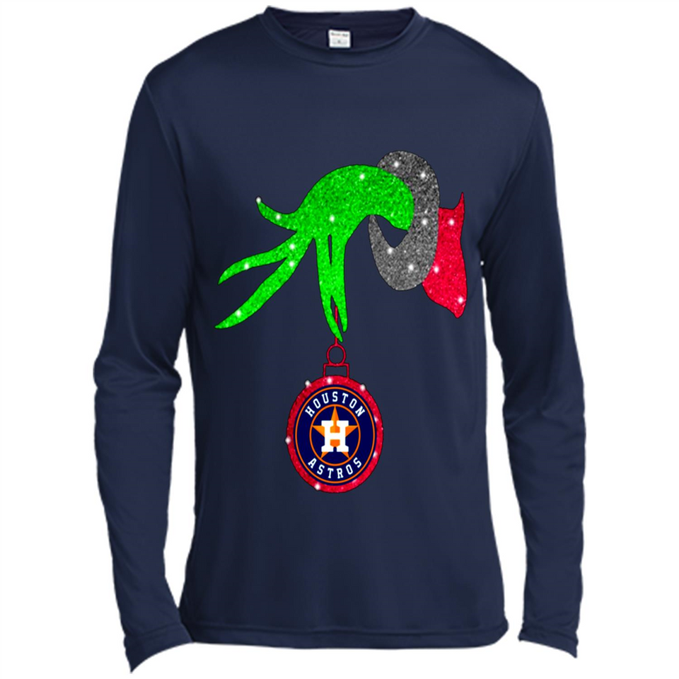 GRINCH HAND HOLDING HOUSTON ASTROS GLITTER CHRISTMAS PINGPONG
