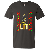 Funny Lets Get Lit Christmas Tree - Men's V-Neck