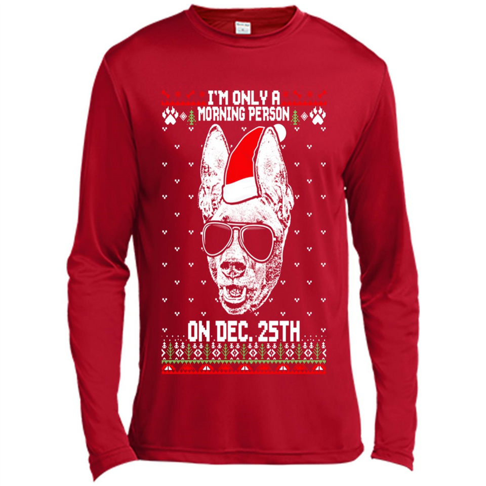 Morning Person Pharaoh Hound Funny Xmas - Canvas Long Sleeve T-Shirt
