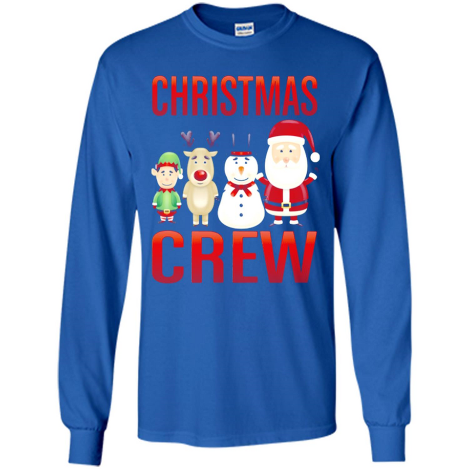 CHRISTMAS CREW Shirt X-mas Santa Snowman Reindeer Elf - Long Sleeve T-Shirt