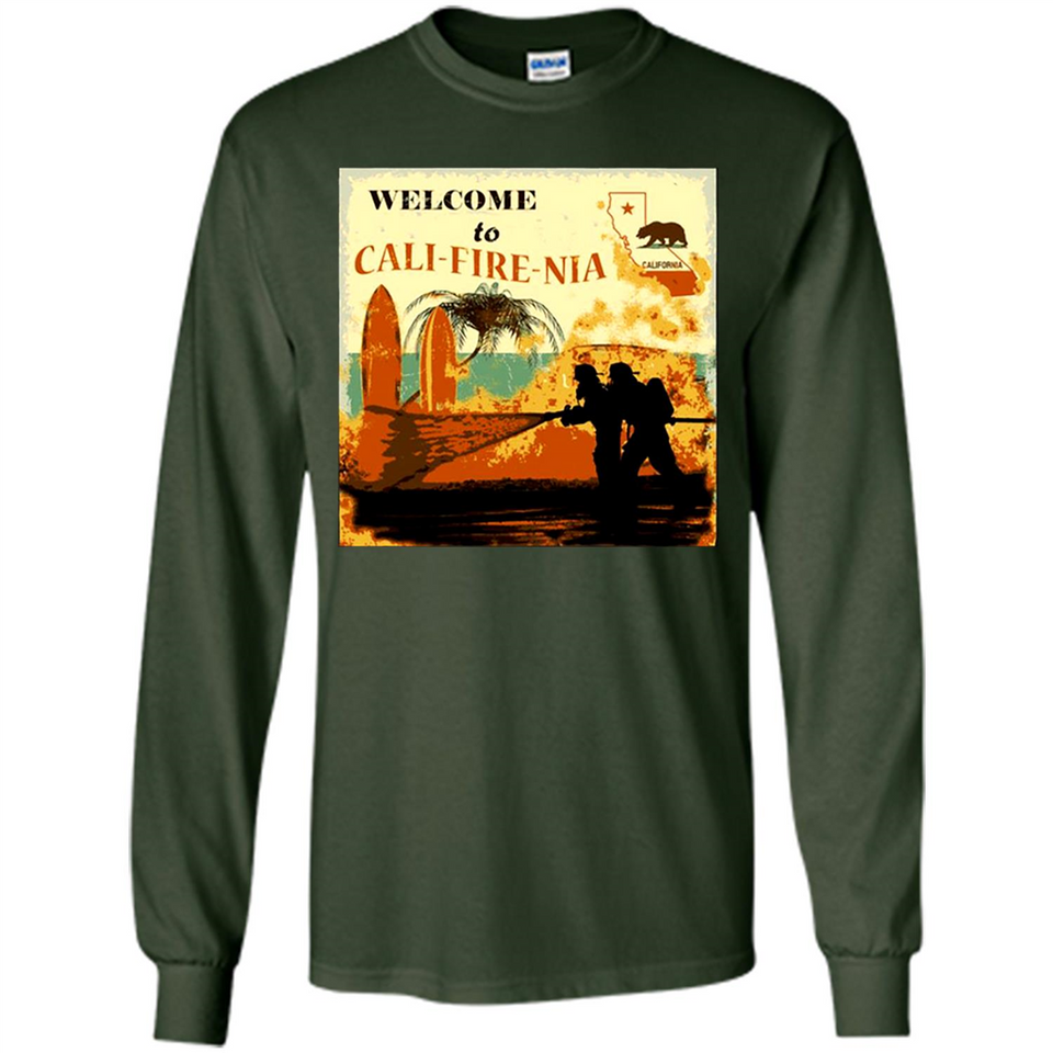 Paradise California Camp Fire Youth T-Shirt PINGPONG - Long Sleeve T-Shirt