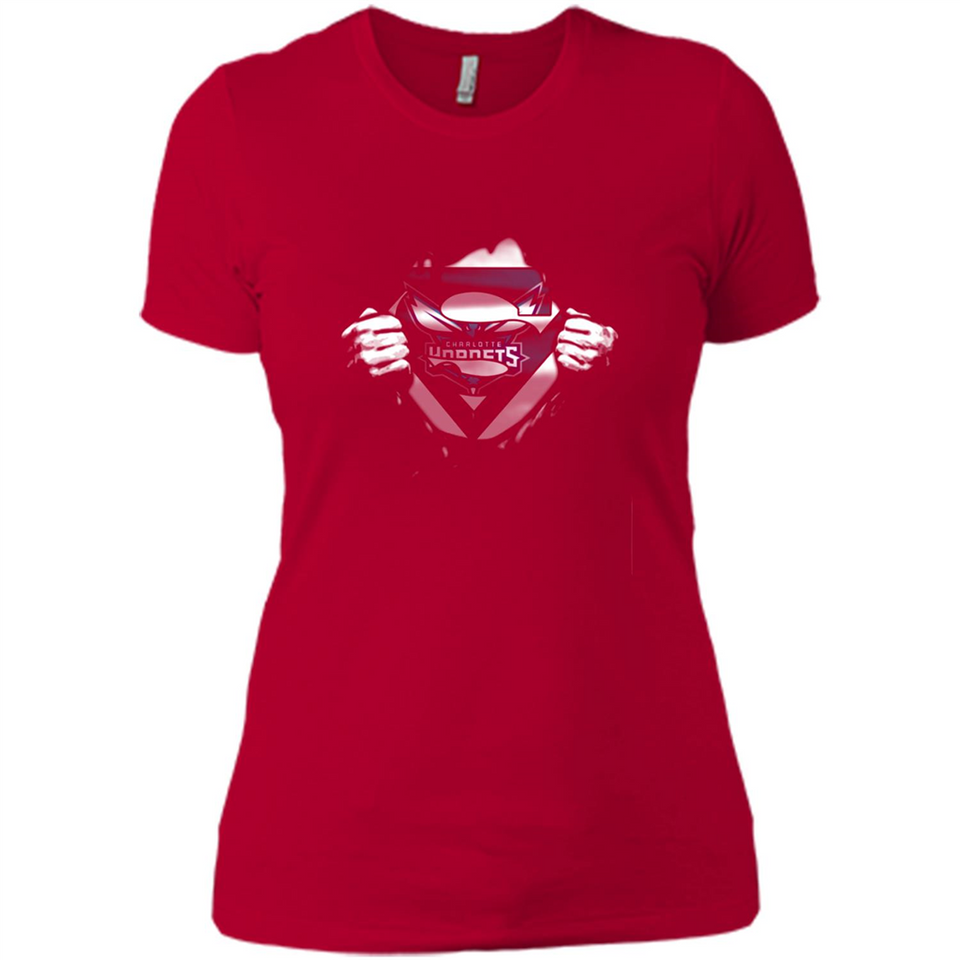 Charlotte Hornets And Superman Fans - Ladies' Boyfriend T-Shirt