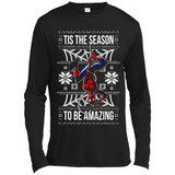 Marvel Spider Man Tis The Season To Be Amazing Ugly Christmas Mug PINGPONG - Canvas Long Sleeve T-Shirt