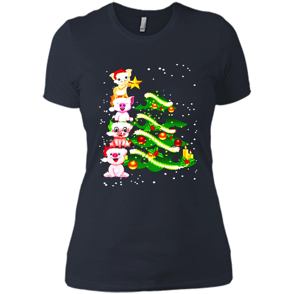 Pigs Christmas T Shirt PINGPONG - Ladies' Boyfriend T-Shirt