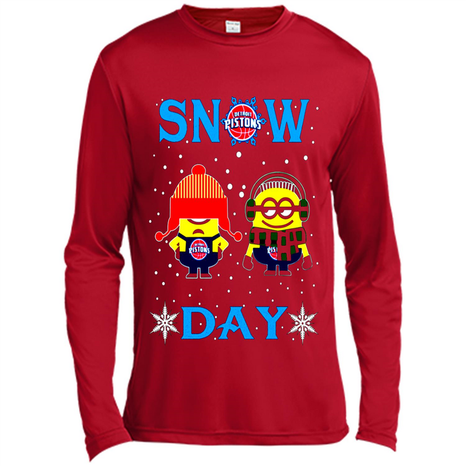 Snow Day Shirt For Detroit Pistons Vs Minion Fans pingpong