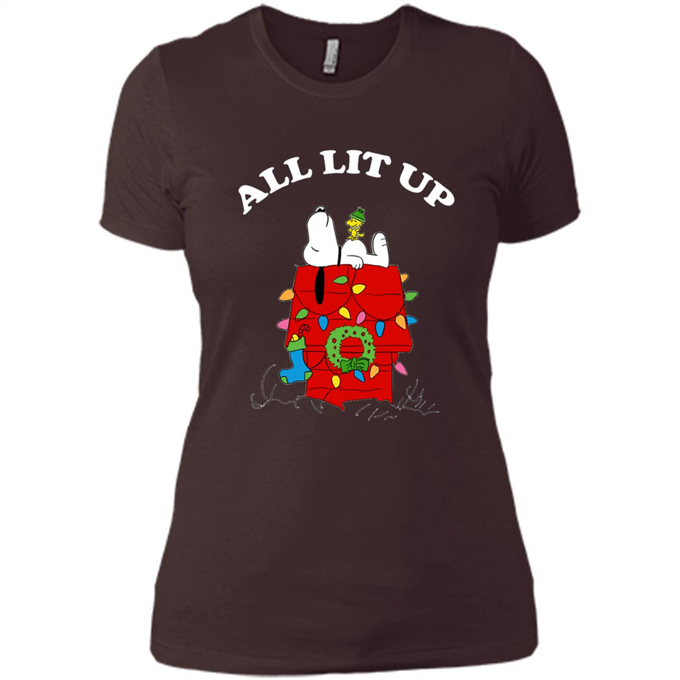 Peanuts By Schulz Snoopy Young Men_s Christmas SweatShirt - Ladies' Boyfriend T-Shirt