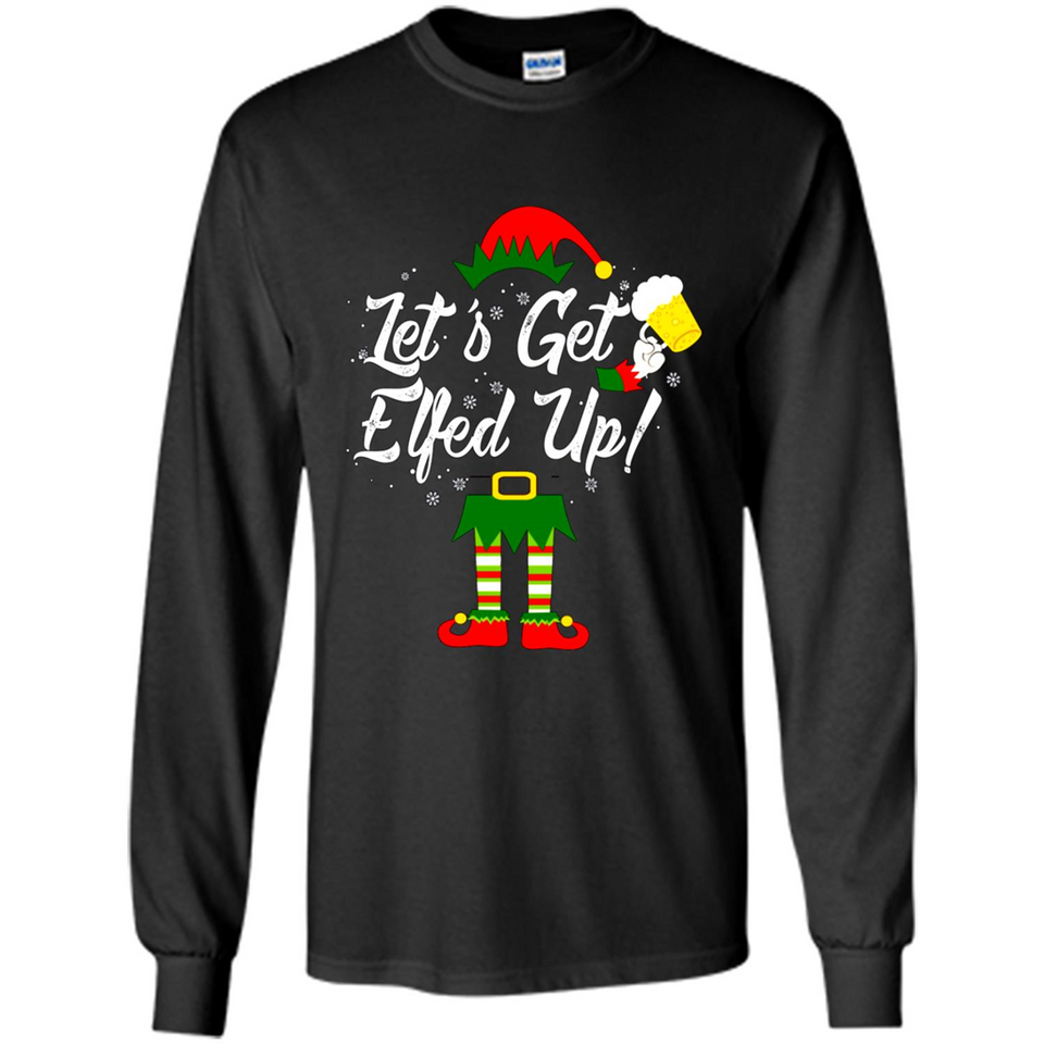 Let's Get Elfed Up Drinking Beer Christmas PINGPONG