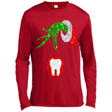 Christmas Nurse Grinch hand holding clinic dental ornament - Canvas Long Sleeve T-Shirt