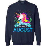 Unicorns are born in August Birthday Rainbow Gift Custom Ultra Cotton