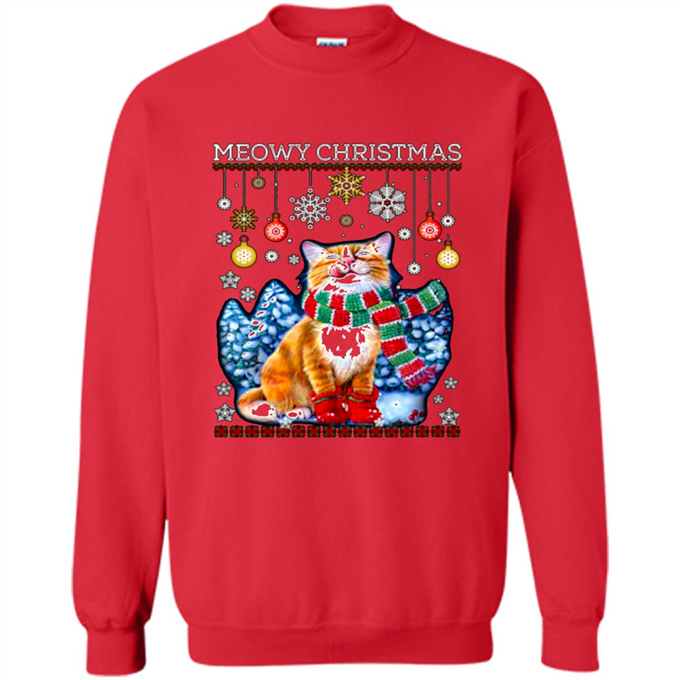 Meowy Christmas Ugly Funny Cats Lover PINGPONG