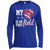 San Francisco 49ers Football My Heart is on that Field - Canvas Long Sleeve T-Shirt