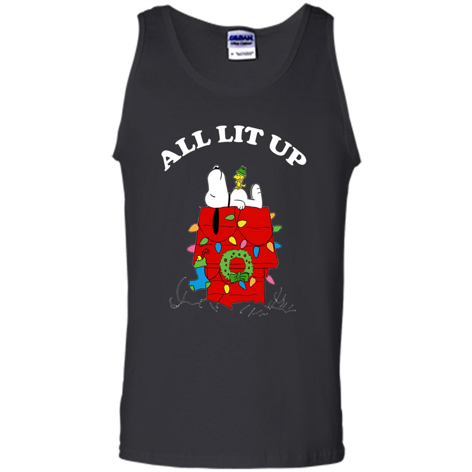 Peanuts By Schulz Snoopy Young Men_s Christmas SweatShirt - Tank Top