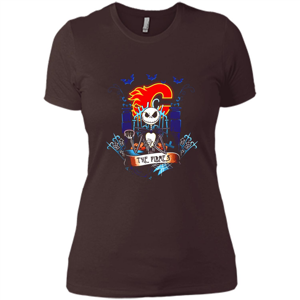 Calgary Flames Halloween The Nightmare Before Christmas - Ladies' Boyfriend T-Shirt