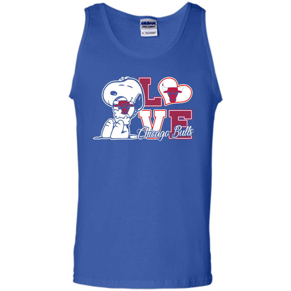 Snoopy loves NBA Chicago Bulls - Tank Top