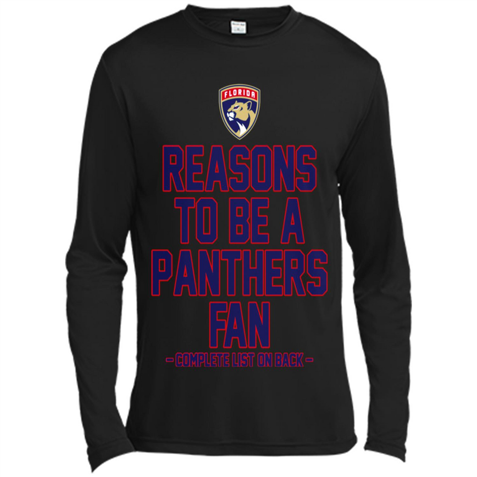 Reasons to be a Florida Panthers Fan Complete List on Back - Canvas Long Sleeve T-Shirt