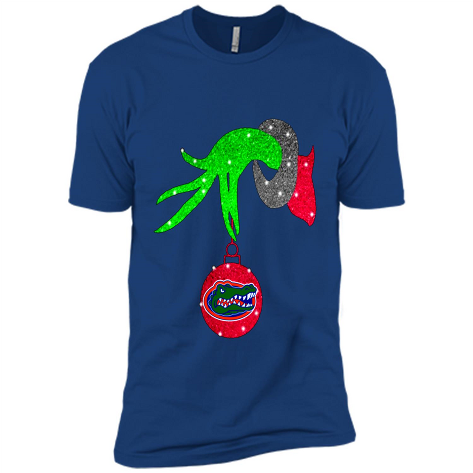 GRINCH HAND HOLDING FLORIDA GATORS GLITTER CHRISTMAS PINGPONG