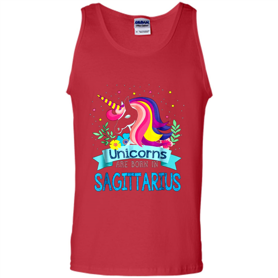 Unicorns are born in Sagittarius Birthday Rainbow Custom Ultra Cotton