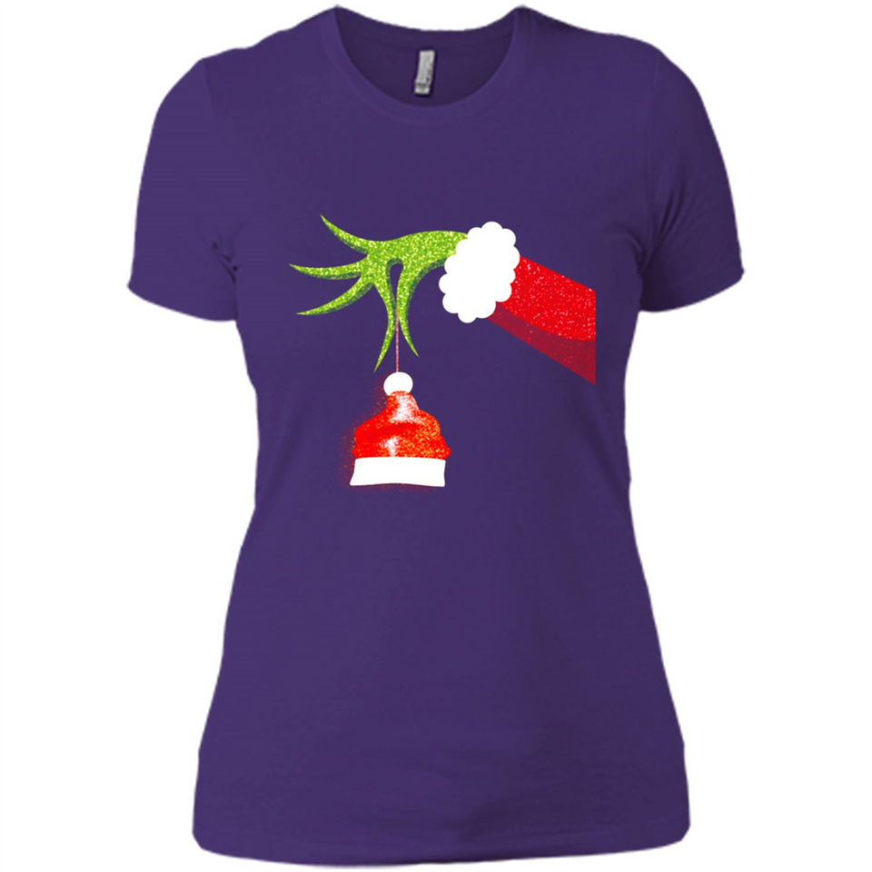 Funny Grinch Hand Holding Santa Hat Ornament Christmas PING PONG