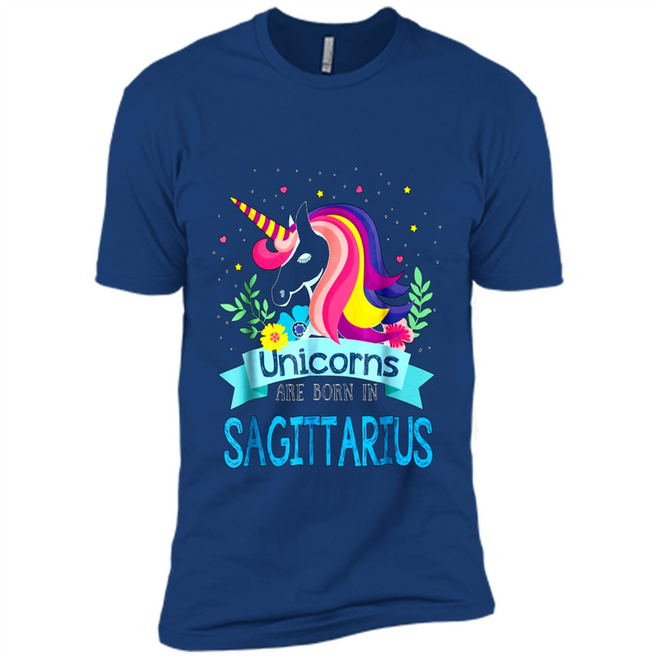 Unicorns are born in Sagittarius Birthday Rainbow Custom Ultra Cotton