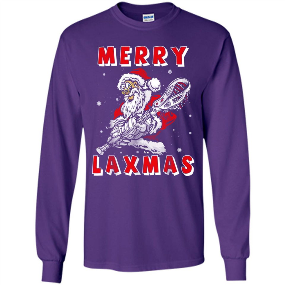 Lacrosse Merry Laxmas Santa - Long Sleeve T-Shirt