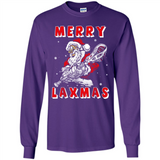 Lacrosse Merry Laxmas Santa - Long Sleeve T-Shirt